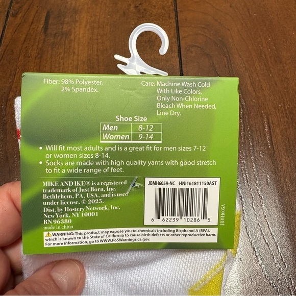 3/$20 Mike and Ike Crazy Food Socks Unisex Men 8–12 Women 9–14 NWT Funny Gift - Picture 6 of 6
